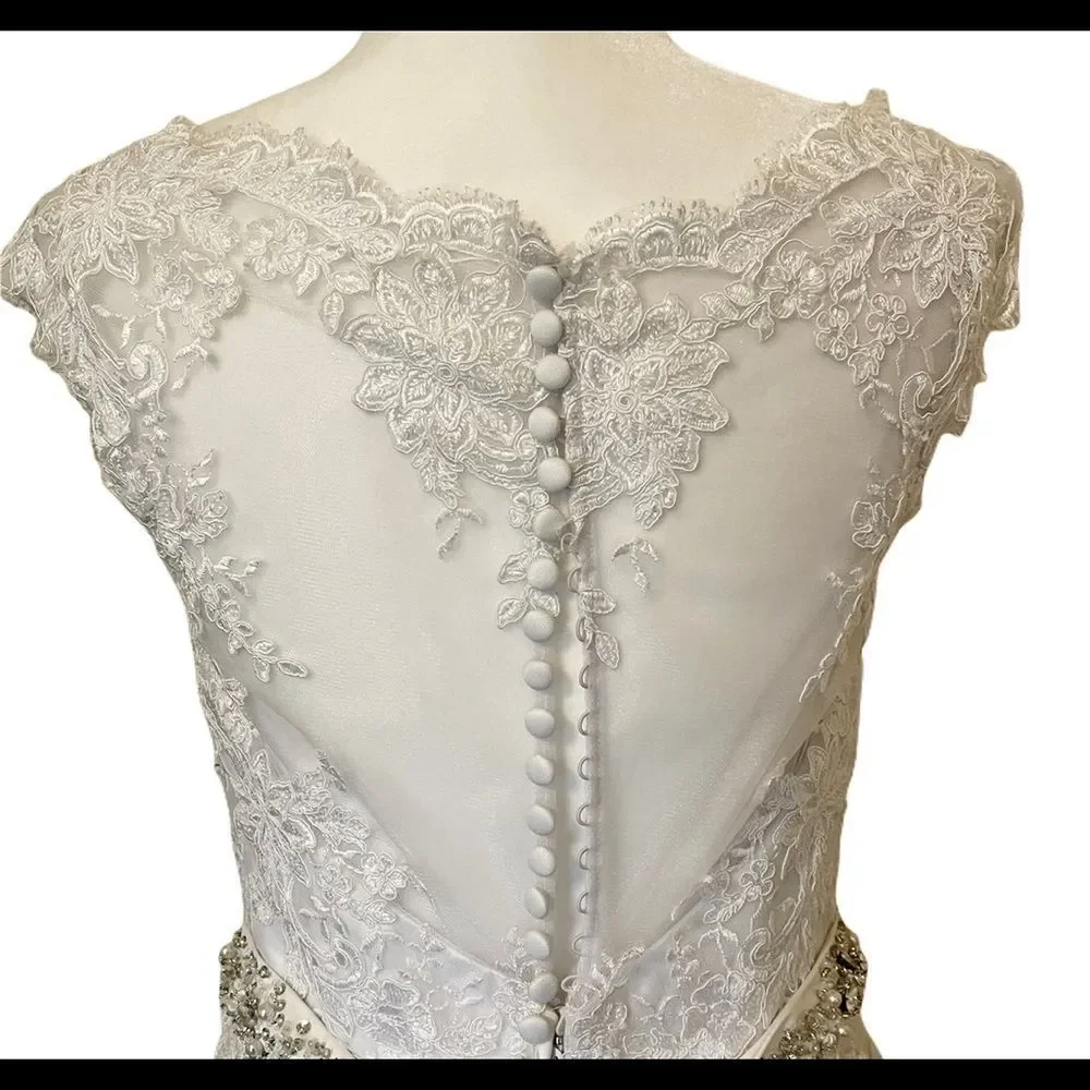 Mori Lee Wedding Dress 5370 Lace Embroidered Sash - Picture 7 of 12